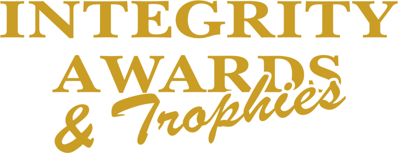 Integrity Awards and Trophies Logo in golden yellow