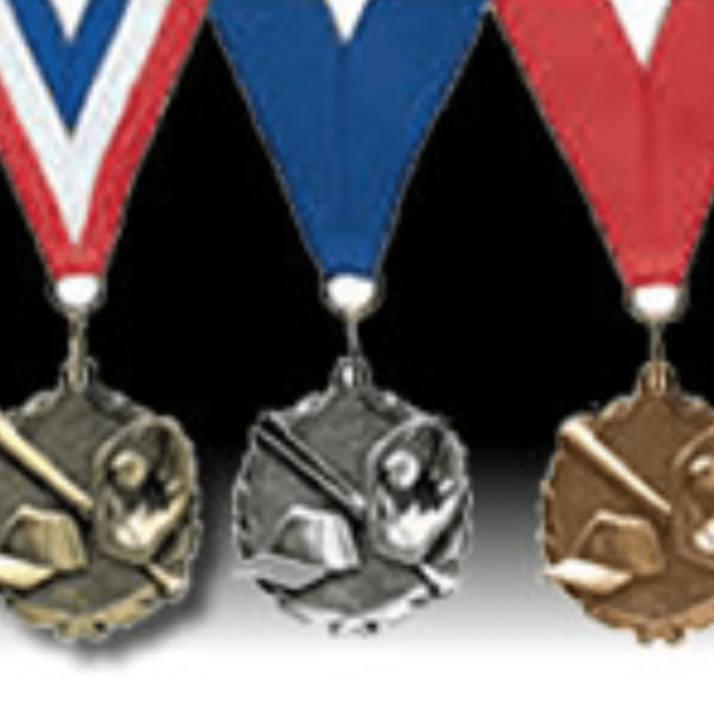 Gold, silver, and bronze medals in black gradient background